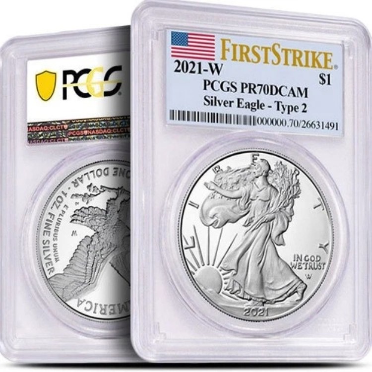 2021-W 1オンス プルーフ アメリカン シルバー イーグル コイン PCGS PR70 DCAM FS (タイプ2)｜WORLD RESOURCE【KING店】