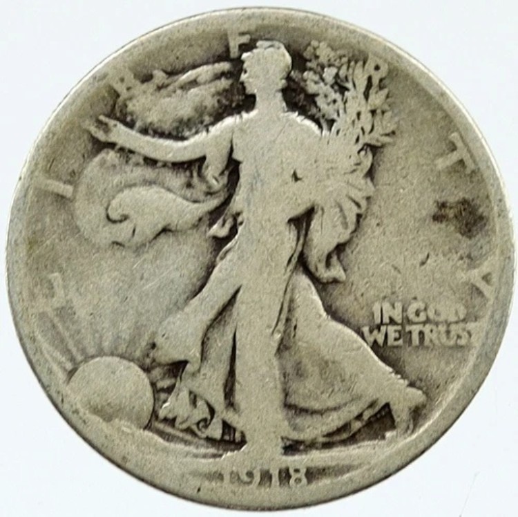 1918年 P アメリカ合衆国 ウォーキング・リバティ シルバー ハーフドルコイン イーグル i117058｜WORLD RESOURCE【KING店】