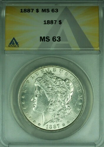 1887年 モルガン銀貨 S$1 ANACS MS-63 (26)