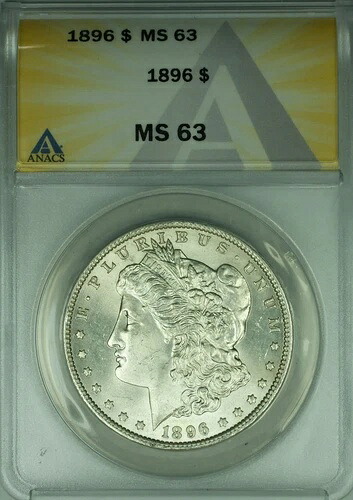 1896年 モルガン銀貨 1ドル硬貨 ANACS MS-63 (45)｜WORLD RESOURCE【KING店】