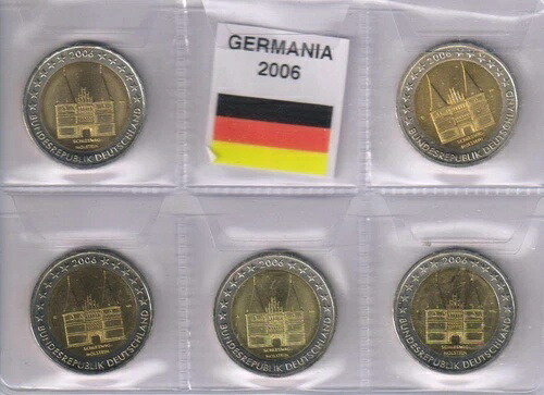 ドイツ 2ユーロ硬貨 5 枚セット 2006 A、D、F、G、J 「シュレスヴィヒ＝ホルシュタイン州」｜WORLD RESOURCE【KING店】