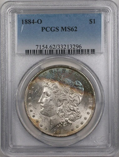 1884-O モルガン シルバー ダラー 1ドル コイン PCGS MS 62 (美しい色調 12-B)｜WORLD RESOURCE【KING店】 102,245円