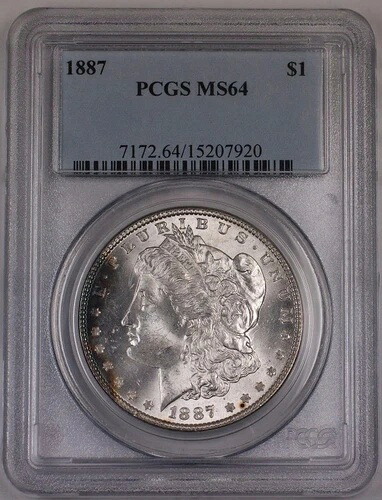 1887年 アメリカ モルガン シルバードルコイン $1 PCGS MS-64 ライトトーン Br7 B｜WORLD RESOURCE【KING店】 102,245円
