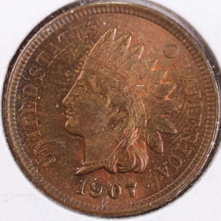 1907年インディアンヘッドセント、RBミントステート未流通コイン、ストア番号CT0368｜WORLD RESOURCE【KING店】