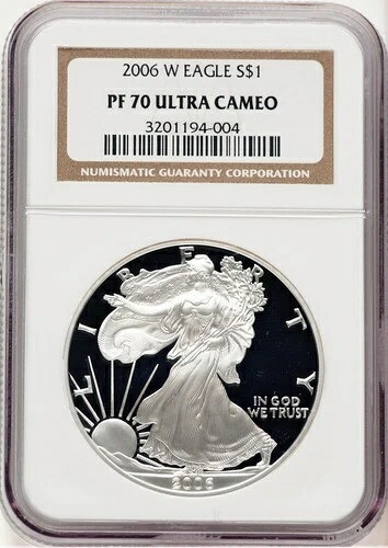 2006-W プルーフ シルバー イーグル 1オンス ブラウンラベル NGC PF70｜WORLD RESOURCE【KING店】