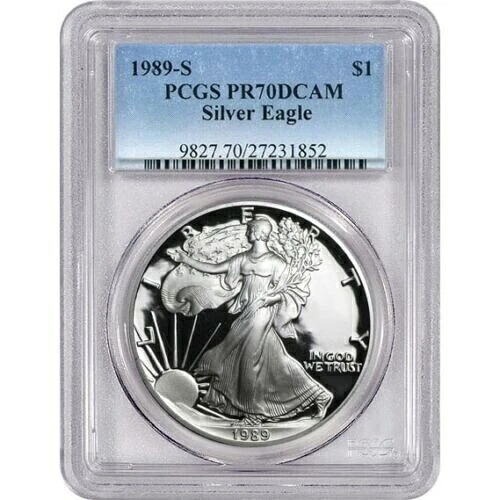 1989-S アメリカンプルーフシルバーイーグル1ドルコイン PCGS PR70 DCAM｜WORLD RESOURCE【KING店】