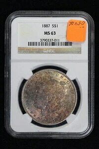 1887年 モルガン・ダラー トーン NGC MS63 3X5B