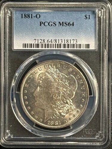 1881年 O モルガン銀貨 PCGS MS-64