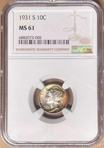 1931-S NGC MS61 マーキュリーダイム 10セント - サンフランシスコ造幣局
