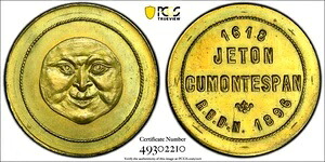 1896年 フランス ジェトン・キュモンテスパン 真鍮 PCGS MS 63