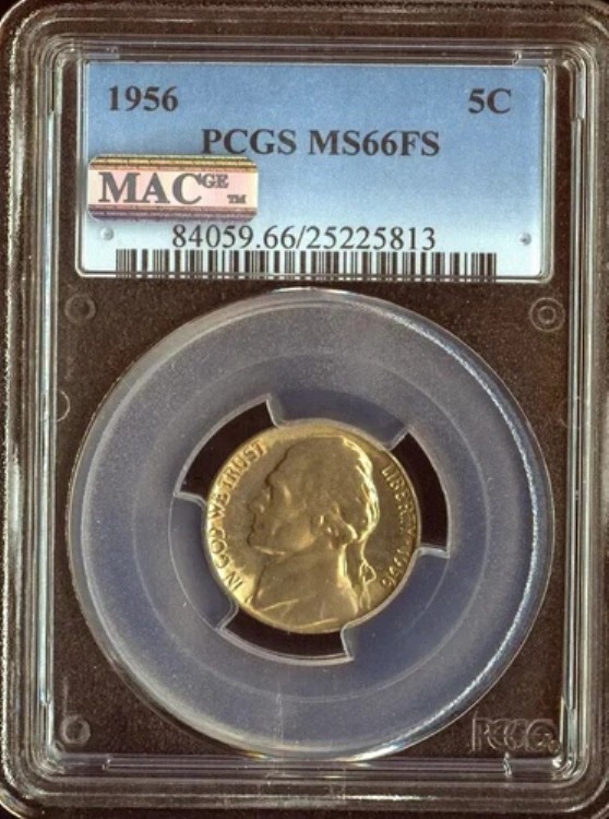 1956年 ジェファーソン ニッケル PCGS MS66 FS
