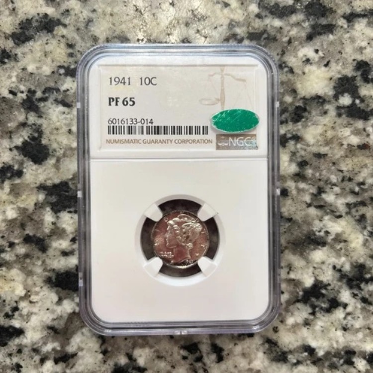 1941年 マーキュリーダイム (10セント) - NGC PF65 - CAC承認