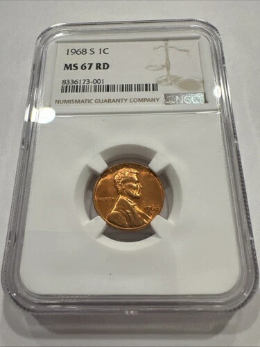 1968年 S リンカーンセント MS67 RD NGC #37 説明をご覧ください