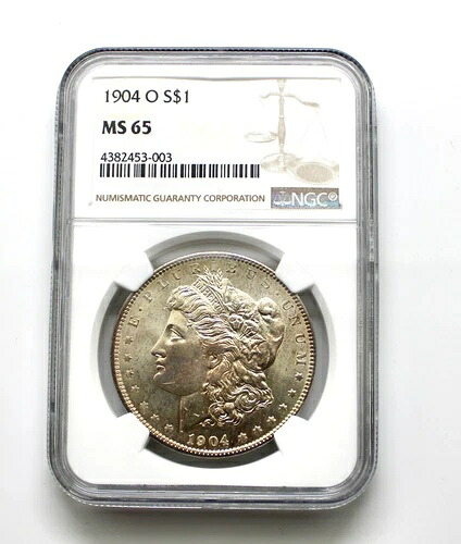 1904-O 1ドル モルガン銀貨 NGC MS65、未使用