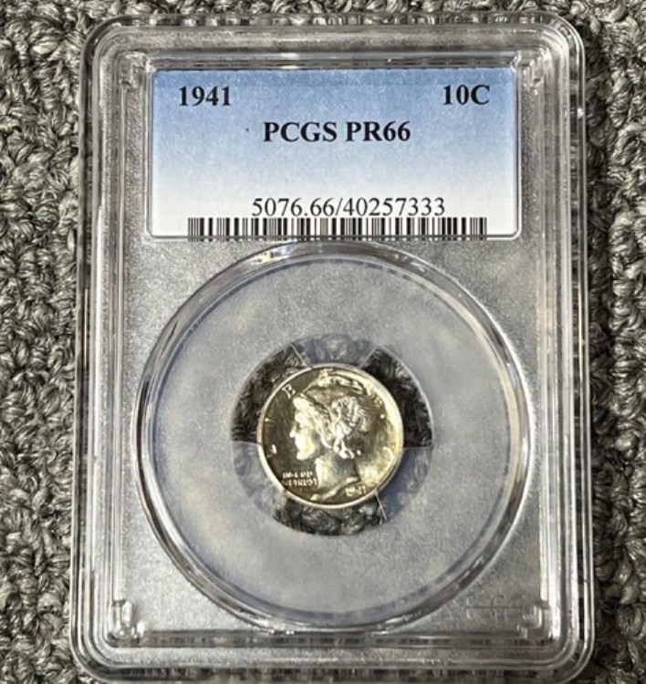 1941年 マーキュリーダイム PCGS PR66
