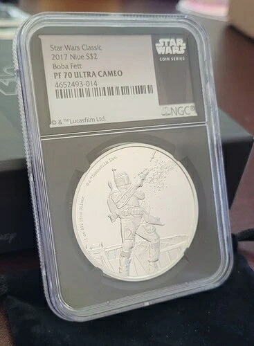 2017年 ニウエ 2ドル ボバ・フェット NGC PF70 ウルトラカメオ シルバーコイン オリジナルボックス + COA付き