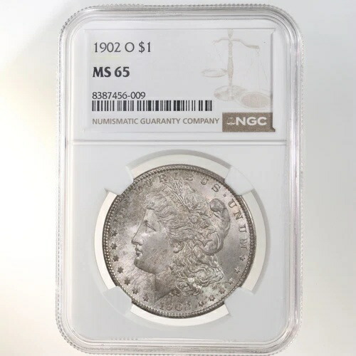 1902-O モーガン 1ドル NGC認定 MS65 ニューオーリンズ銀貨