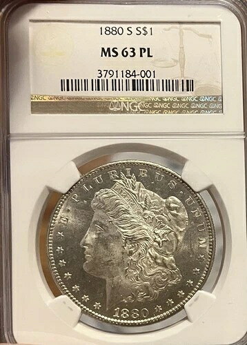 1880-S NGC MS63 PL モルガン銀貨
