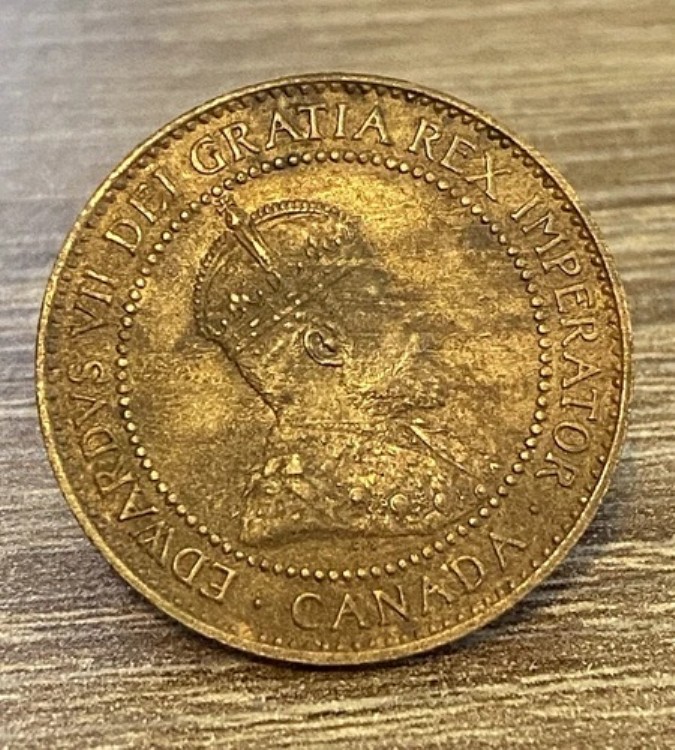 カナダ 1910年 セントエラー？刻印なしの刻印ありの希少なブロンズ