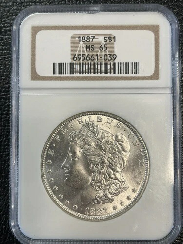 1887-P モルガン銀貨 NGC MS65。送料無料。PCLGMTQUPXP。