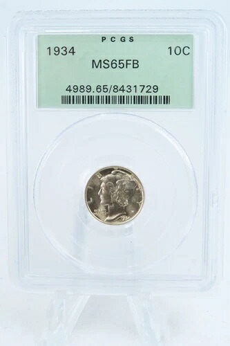 1934-P PCGS MS65FB マーキュリーダイム ビジネスストライク 10セント