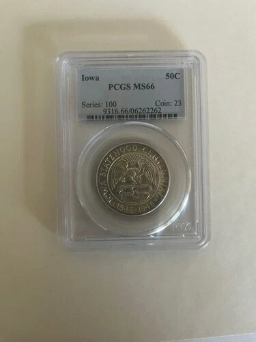 1946年アイオワ記念銀貨ハーフドル PCGS MS66 105,875円