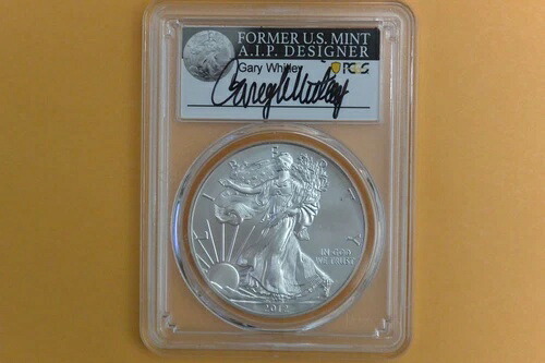 2012-W $1 バーニッシュドシルバーイーグル SP70 PCGS ゲイリー・ホイットニー直筆サイン