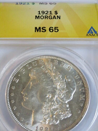 1921年 モーガン シルバードル ANACS MS65 ミラーライク
