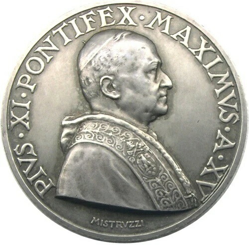 メダル - ピウス11世 教皇在位15年 1936年 - ローマ教皇庁の新司教座画像