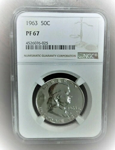 1963年 シルバー フランクリン ハーフダラー プルーフ NGC PF 67 ?471?V3? 105,875円