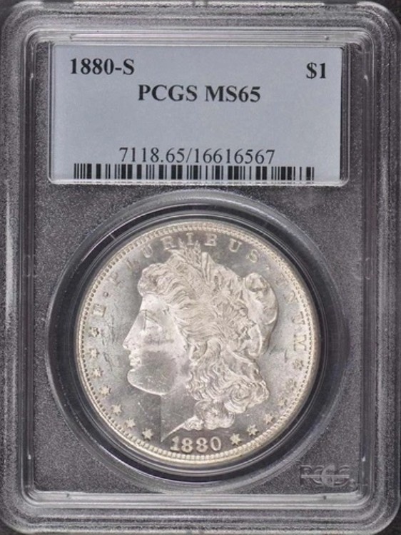1880-S 1ドル モルガン・ダラー PCGS MS65