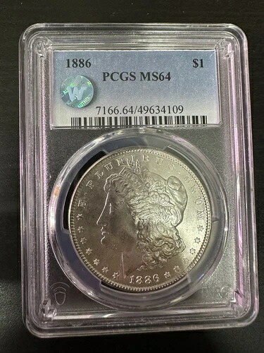 1886 PCGS MS64 モーガン $1 サイトホワイト!!