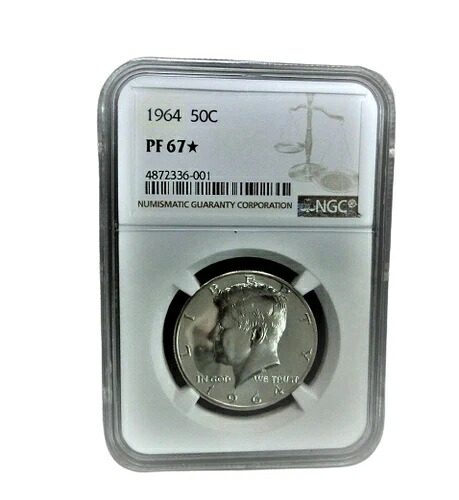 1964年 90% 銀 ケネディ ハーフダラー プルーフ NGC PF67 スター ?470?V3? 105,875円