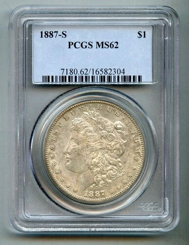 1887年 S モルガン銀貨 PCGS MS 62