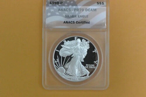 1998-P プルーフ アメリカン シルバー イーグル ANACS PR70 DCAM｜WORLD RESOURCE【KING店】