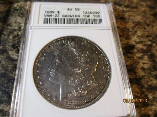 1889年 モーガン・ダラー ANACS AU 58 VAM-22 バーウィング トップ 100 0299