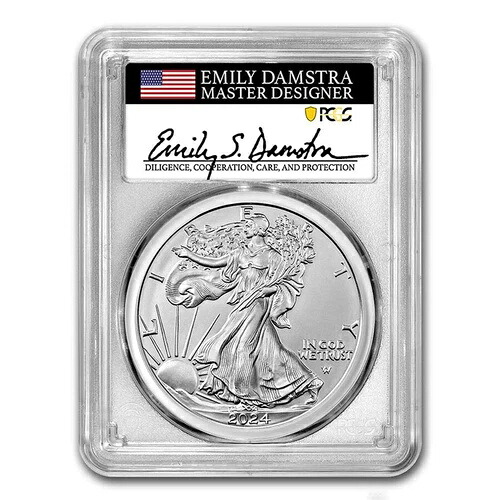 2024年 アメリカン シルバー イーグル MS-70 PCGS (FDI、ダムストラ)｜WORLD RESOURCE【KING店】