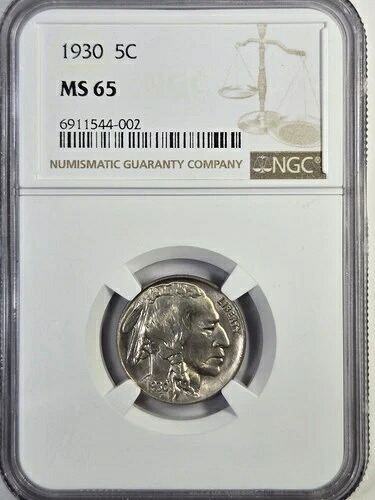 1930年 P バッファローニッケル NGC MS65 素晴らしい外観｜WORLD RESOURCE【KING店】