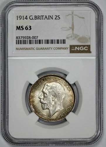 1914年 イギリス 2S フローリン NGC MS 63｜WORLD RESOURCE【KING店】
