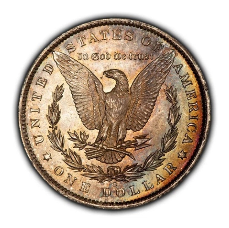 1885-O $1 モーガン シルバー ダラー - PQ レインボー トーニング - BU - SKU-D4983 207,900円