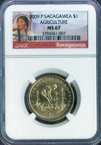 2009-P サカガウィア農業ドル NGC MS67 品質 ??｜WORLD RESOURCE【KING店】 104,665円