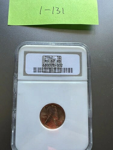 NGC MS67 RD 1942 1セントペニー リンカーンウィート｜WORLD RESOURCE【KING店】