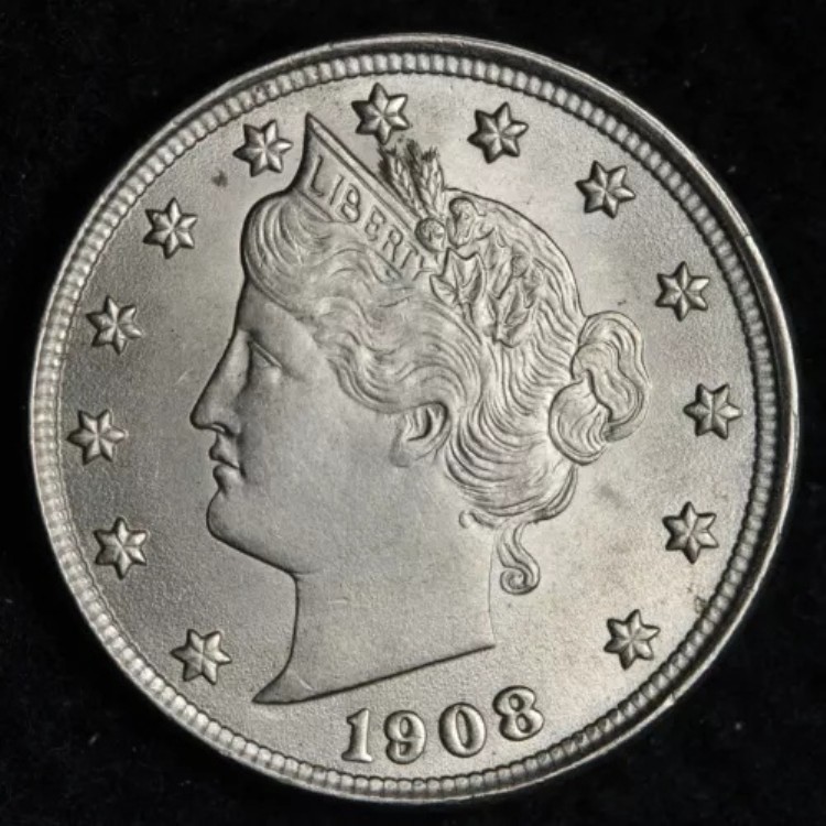 1908年 リバティ V ニッケル ジェム BU *未流通* MS E208 SQCHM|WORLD RESOURCE【KING店】