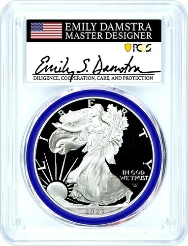 2023 W プルーフ シルバー イーグル PCGS PR70 アドバンスリリース ミント デザイナー ダムストラ|WORLD RESOURCE【KING店】