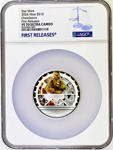 スターウォーズ チューバッカ 3オンス シルバーコイン アゴロミント 2024年 ニウエ NGC 70 FR|WORLD RESOURCE【KING店】