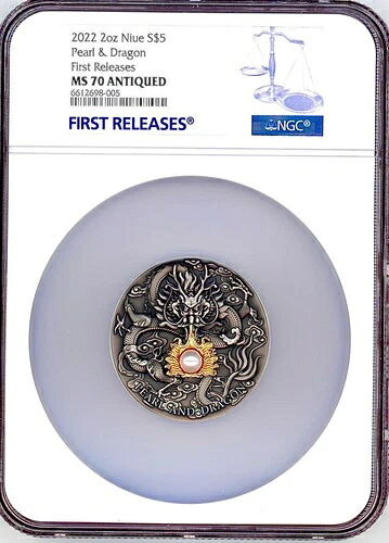 2022年 ニウエ 2オンス パール&ドラゴン シルバーコイン 金メッキ NGC 70 FR|WORLD RESOURCE【KING店】