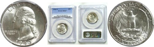 1943-S 25セントワシントンクォーター PCGS MS-67｜WORLD RESOURCE【KING店】