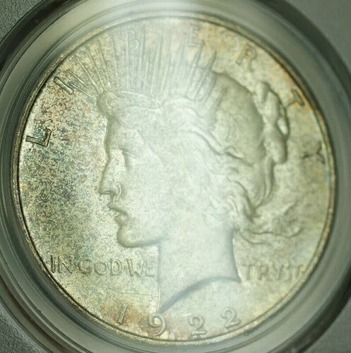 1922-D ピースシルバードル 1ドルコイン PCGS MS-64 トーン (21) A