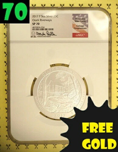 2017-P オザーク 5オンス シルバー NGC SP 70 トリリオンドルコイン 下院議員サイン入り*｜WORLD RESOURCE【KING店】 176,000円