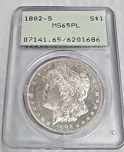 1882-S モーガン銀貨 MS65PL PCGS オールドグリーンホルダー O182｜WORLD RESOURCE【KING店】